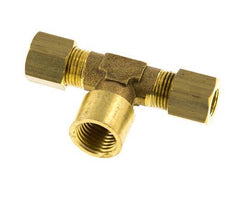 G 1/4'' x 8mm Racor de compresión en T de latón 135 Bar DIN EN 1254-2