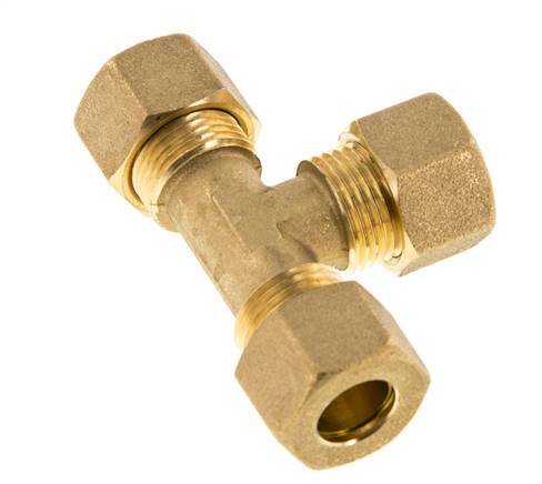 racor de compresión en T de latón de 12 mm 75 bar DIN EN 1254-2