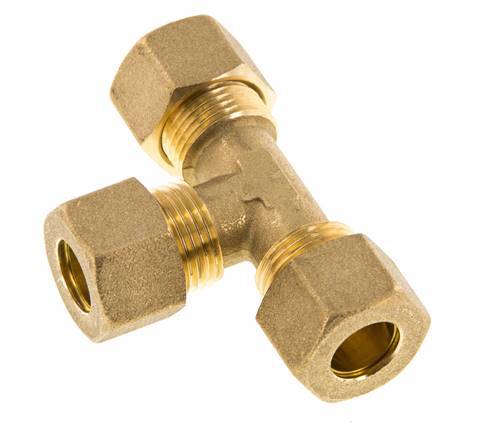 racor de compresión en T de latón de 12 mm 75 bar DIN EN 1254-2