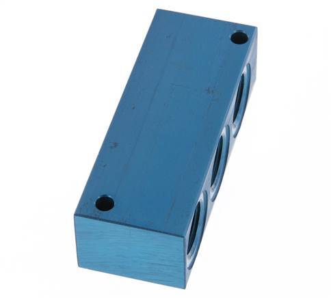 4xG Bloque distribuidor de aluminio de 1/2'' de una cara de 16 barras