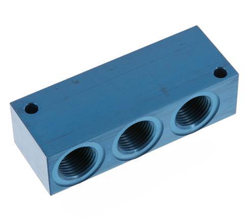 4xG Bloque distribuidor de aluminio de 1/2'' de una cara de 16 barras