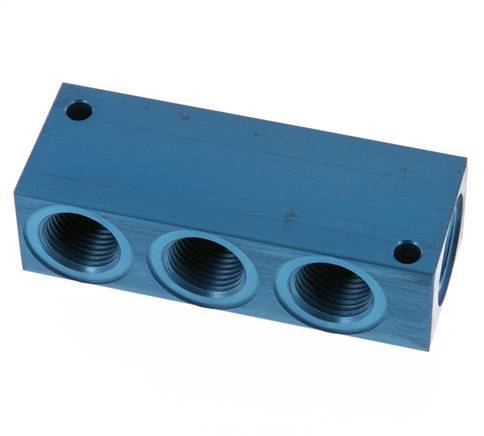 4xG Bloque distribuidor de aluminio de 1/2'' de una cara de 16 barras