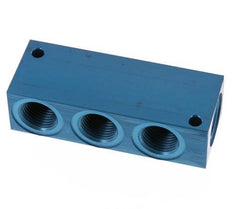 4xG Bloque distribuidor de aluminio de 1/2'' de una cara de 16 barras