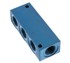 4xG Bloque distribuidor de aluminio de 1/2'' de una cara de 16 barras
