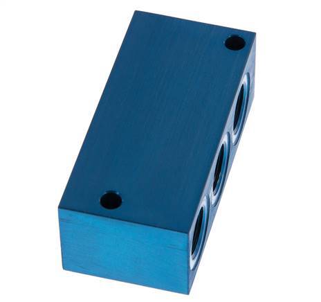 4xG Bloque distribuidor de aluminio de 3/8'' de una cara de 16 barras