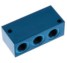4xG Bloque distribuidor de aluminio de 3/8'' de una cara de 16 barras