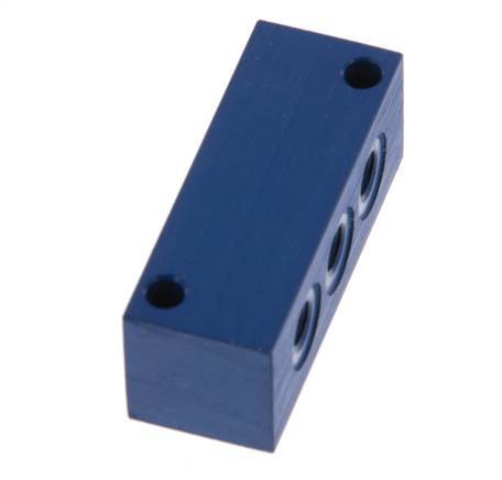 bloque distribuidor de aluminio 4xM5 de una cara 16 Bar