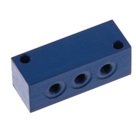bloque distribuidor de aluminio 4xM5 de una cara 16 Bar