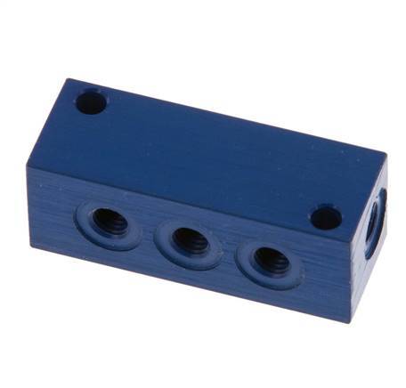 bloque distribuidor de aluminio 4xM5 de una cara 16 Bar