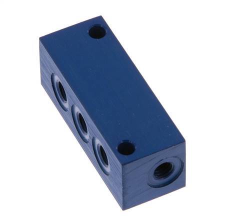bloque distribuidor de aluminio 4xM5 de una cara 16 Bar