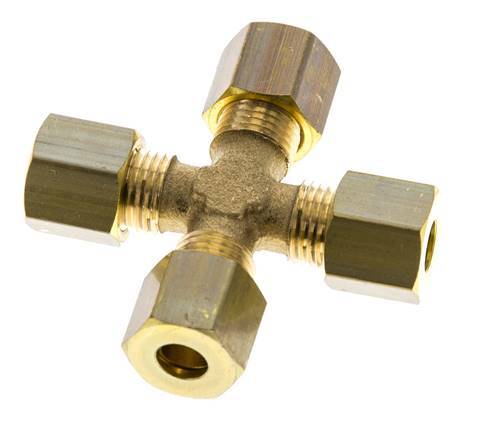 racor de compresión en cruz de latón de 6 mm DIN EN 1254-2