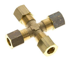 racor de compresión en cruz de latón de 8 mm DIN EN 1254-2