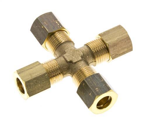 racor de compresión en cruz de latón de 8 mm DIN EN 1254-2