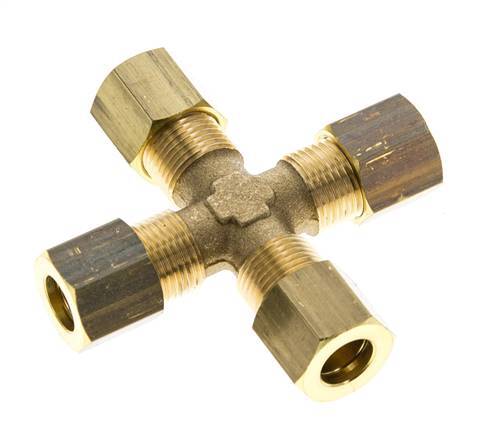 racor de compresión en cruz de latón de 8 mm DIN EN 1254-2