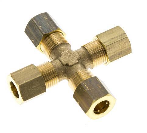 racor de compresión en cruz de latón de 8 mm DIN EN 1254-2