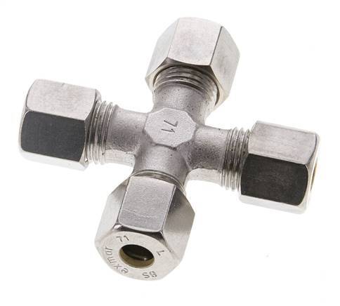8S Stainless steel Cross Compression Fitting 630 Bar DIN 2353