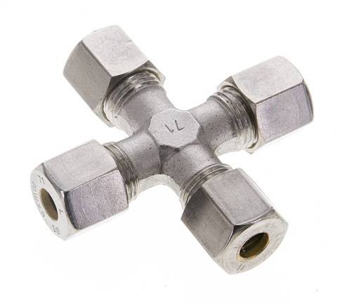 8S Stainless steel Cross Compression Fitting 630 Bar DIN 2353