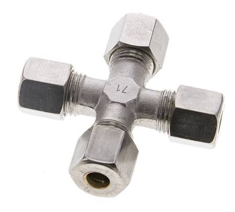8S Stainless steel Cross Compression Fitting 630 Bar DIN 2353