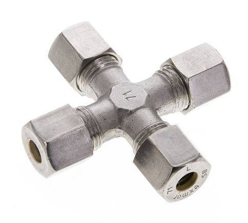 8S Stainless steel Cross Compression Fitting 630 Bar DIN 2353