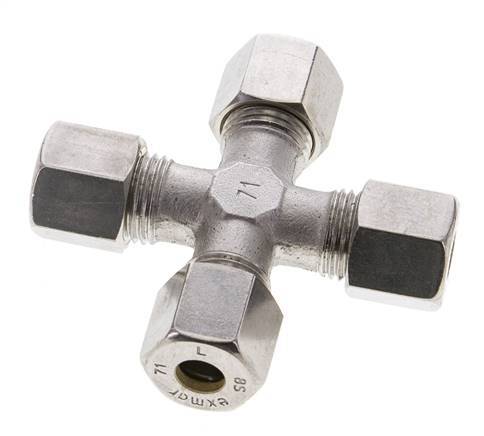 8S Stainless steel Cross Compression Fitting 630 Bar DIN 2353