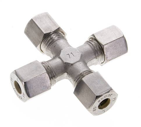 8S Stainless steel Cross Compression Fitting 630 Bar DIN 2353