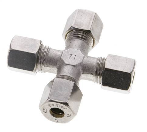 8S Stainless steel Cross Compression Fitting 630 Bar DIN 2353