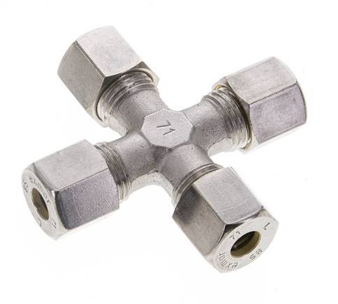 8S Stainless steel Cross Compression Fitting 630 Bar DIN 2353