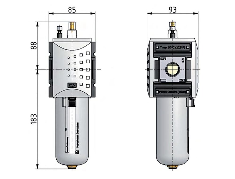 Lubricador G1'' de policarbonato Futura 4