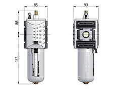 Lubricador G1'' de policarbonato Futura 4