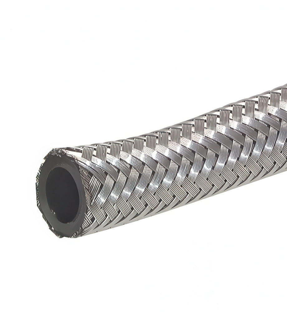 Oil & fuel hose with stainless steel braiding 21x30 mm 20 m