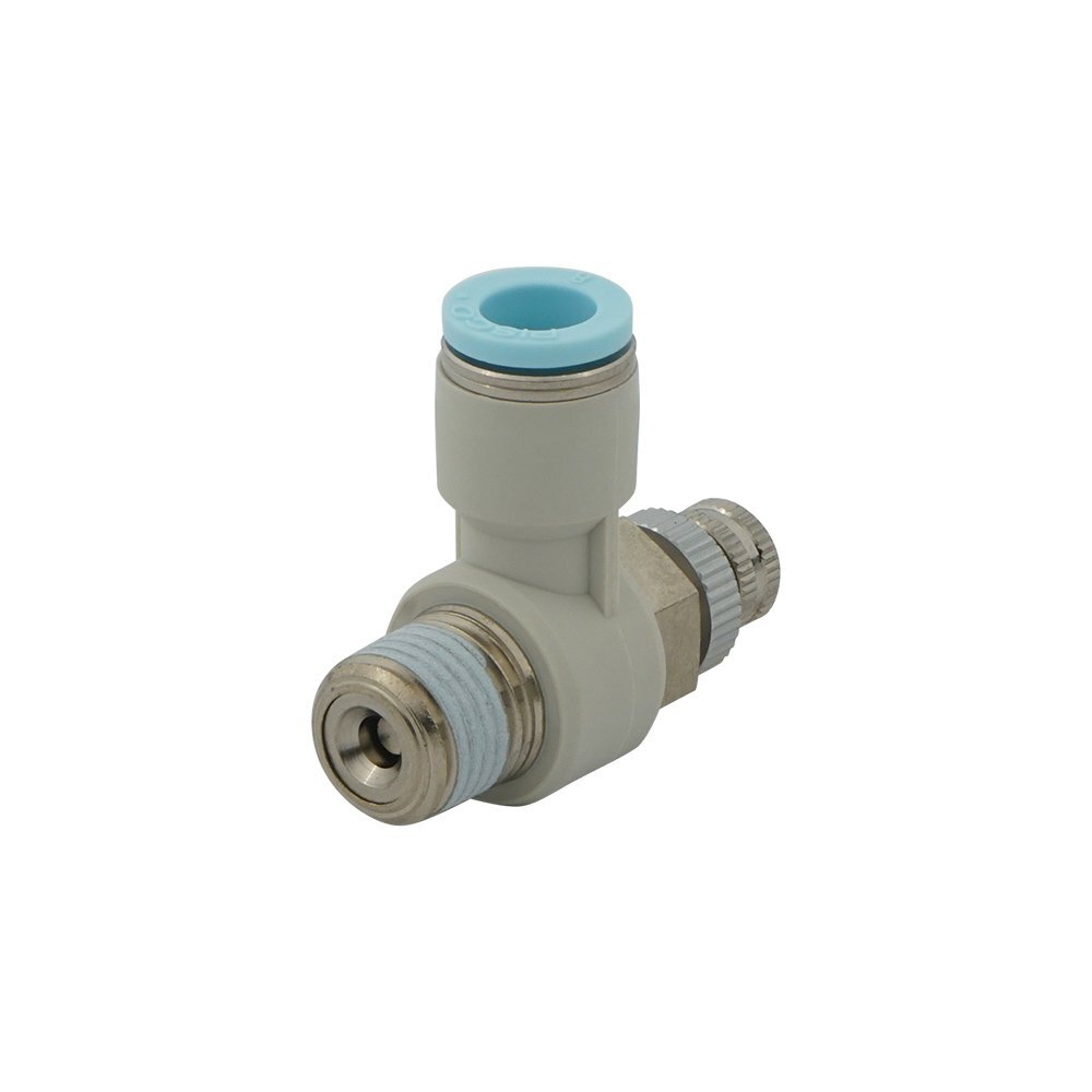 válvula de aguja neumática con codo de 5/16" - R1/4" para salas limpias