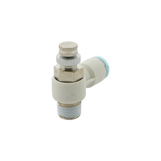 válvula de aguja neumática con codo de 8 mm - R1/8" para salas limpias