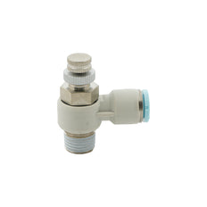 válvula de aguja neumática con codo de 8 mm - R3/8" para salas limpias