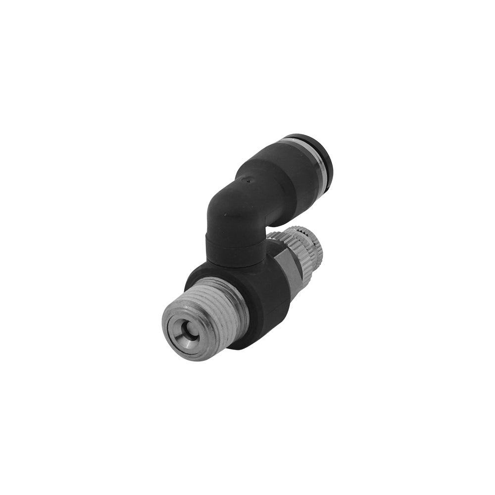 válvula de aguja neumática giratoria de 5/16" - R1/4&quot