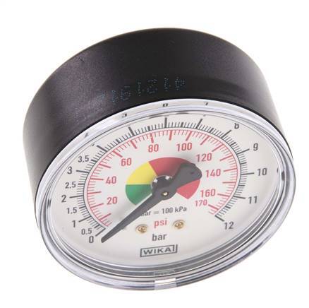 Pressure Gauge 63mm 0 - 12 Bar R 1/4"