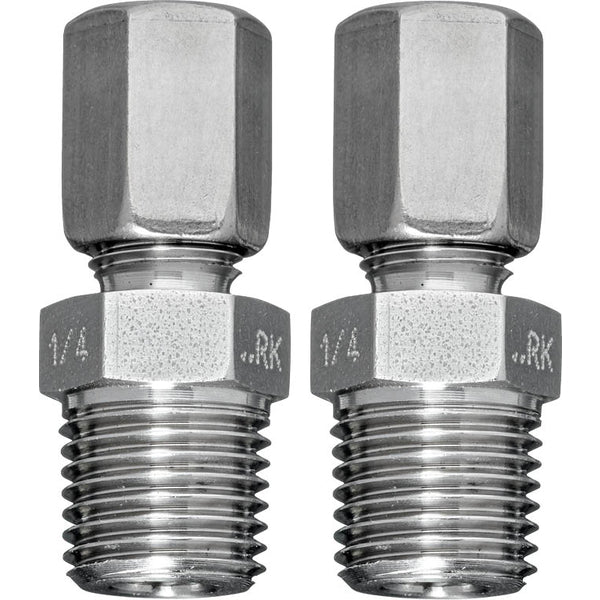 Conector de Tubo de Acero Inoxidable de 6 mm a G 1/4'' Rosca Externa [2 Piezas]
