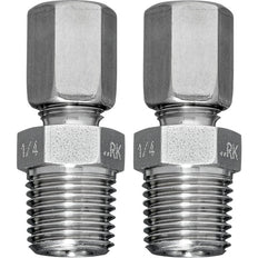 Conector de Tubo de Acero Inoxidable de 6 mm a G 1/4'' Rosca Externa [2 Piezas]
