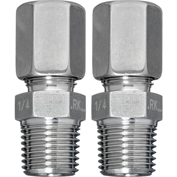 Conector de Tubo de Acero Inoxidable de 8 mm a G 1/4'' Rosca Externa [2 Piezas]