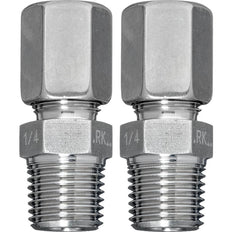 Conector de Tubo de Acero Inoxidable de 8 mm a G 1/4'' Rosca Externa [2 Piezas]
