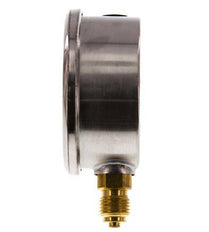 0..4 Bar (0..58 psi) Manómetro de glicerina Abajo Acero inoxidable/Latón 63 mm Clase 1.6