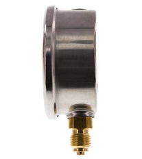 0..6 Bar (0..87 psi) Manómetro de glicerina Abajo Acero inoxidable/Latón 63 mm Clase 1.6