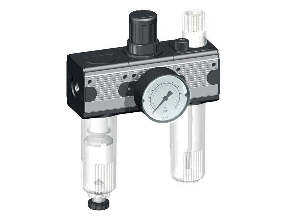 FRL 3 Partes G3/8'' 1200l/min 0.5-10.0bar/7-145psi Auto Metal Multifix 1