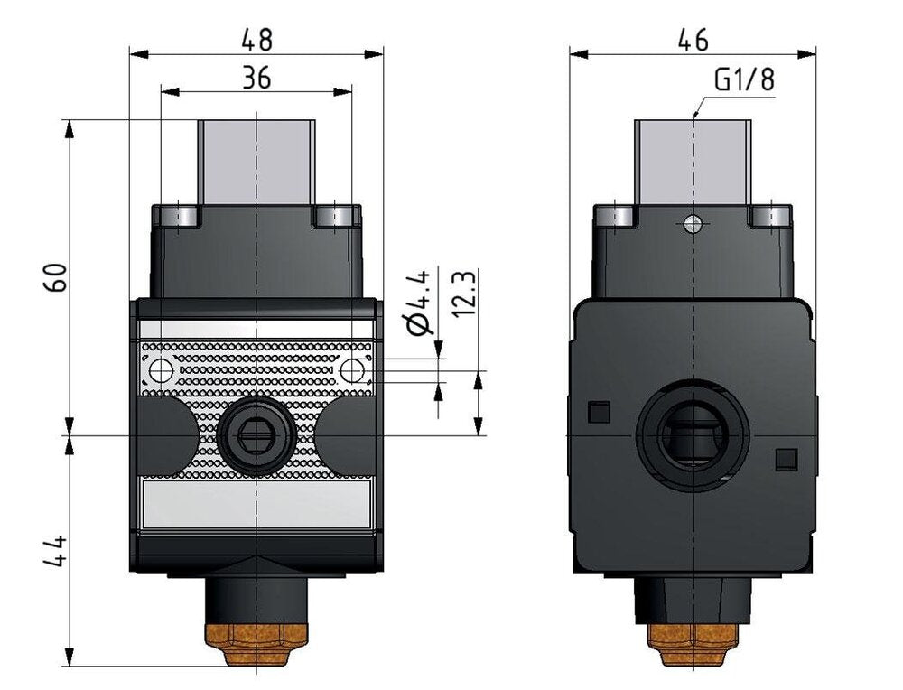 Válvula 3/2 G3/8 accionada neumáticamente 900 l/min Multifix 1