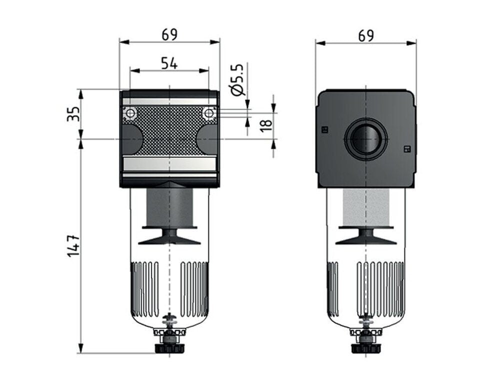 Filtro 5micrones G3/4'' 5850l/min Jaula Protectora Automática de Policarbonato Multifix 2