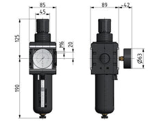 Filtro regulador G3/4'' 12000l/min 0,1-3,0bar/1-44psi Multifix 4