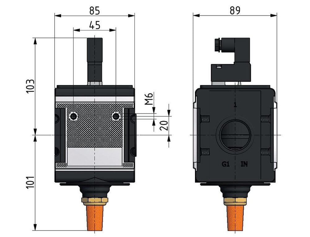Válvula 3/2 G1 24VAC 12500 l/min Multifix 4