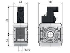 Distribuidor G3/4 25000 l/min Estrecho con Interruptor de Presión Multifix 5