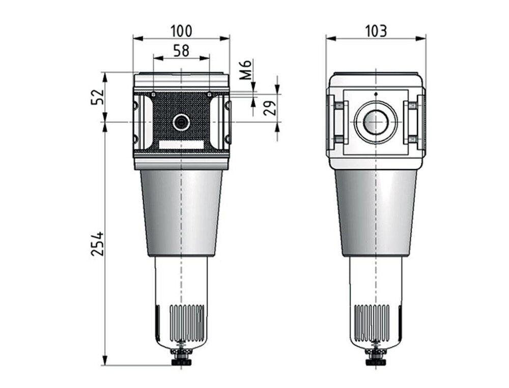 Filtro 40micrones G3/4'' 10500l/min Semi-Auto Jaula Protectora de Policarbonato Multifix 5