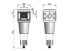 Filtro 40micrones G1'' 10500l/min Semi-Auto Jaula Protectora de Policarbonato Multifix 5
