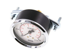 0..0.6 Bar (0..9 psi) Panel Mount Pressure Gauge Steel/Brass 63 mm Class 2.5 (Bracket)